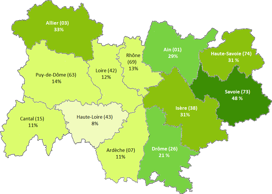 Taux PEFC par département